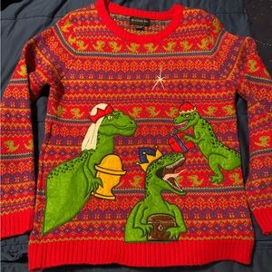 Blizzard Bay Dinosaur 3 Wise Men Christmas Sweater Sz L 14/16